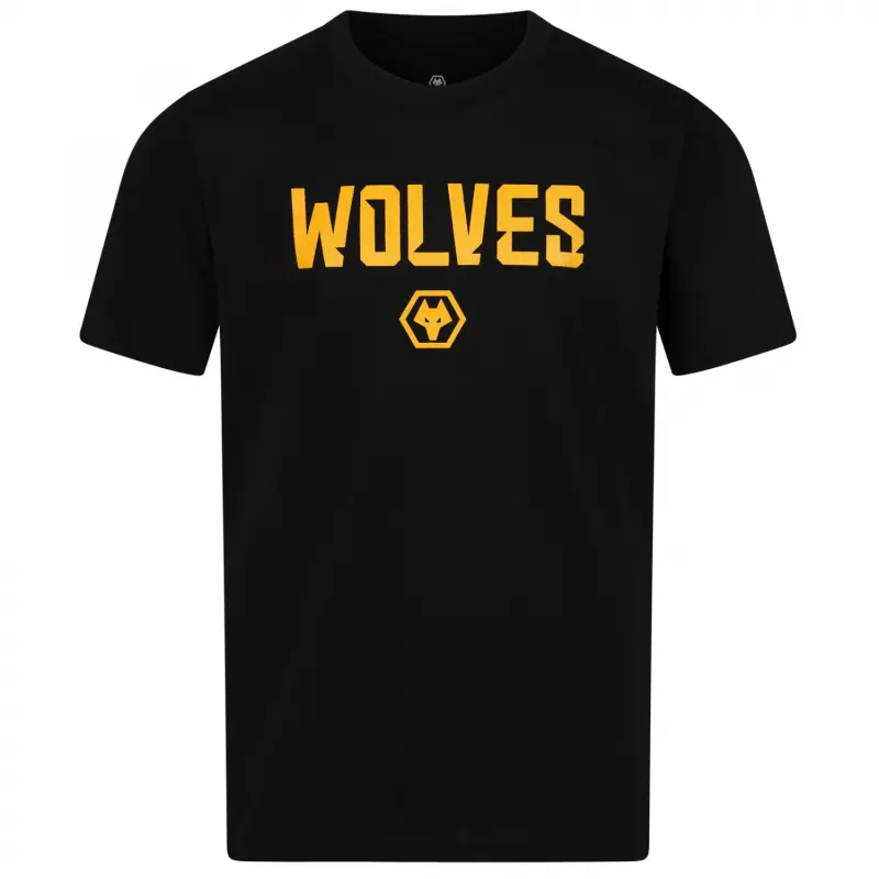 Wolverhampton Wanderers Shop | Wordmark T-Shirt – Black – Junior Wolverhampton Wanderers Merchandise